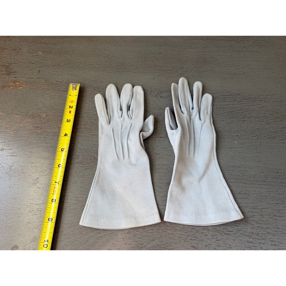Vintage Hansen Light Blue Gauntlet Gloves Made in USA Size 7 Mid Century Retro